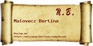 Malovecz Bertina névjegykártya